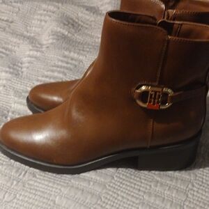 Tommy Hilfiger Brown Ankle Boots with Gold Buckle